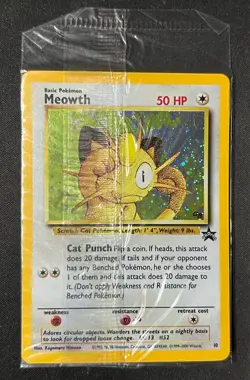 Meowth 10 Game Boy Black Star Promo Holo Pokemon 2000 WOTC NM Sealed - Image 1