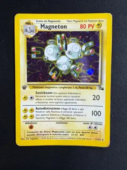 Pokemon Magneton 11/62 Fossil Rara Holo Prima Edizione Wizards ITA Carte Vintage - Image 1