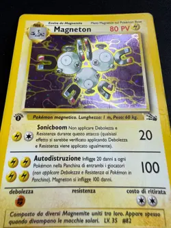 Pokemon Magneton 11/62 Fossil Rara Holo Prima Edizione Wizards ITA Carte Vintage - Image 4