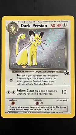 Dark Persian 17/53 LP Wotc Black Star Promo Holo Pokemon TCG - Image 1