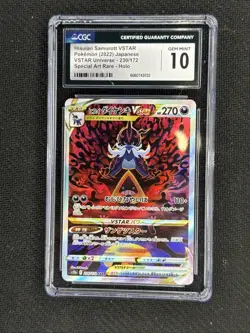 2023 Pokemon SWSH Full Art Hisuian Samurott VSTAR 🔥SAR🔥 CGC GEM MINT 10 - Image 1