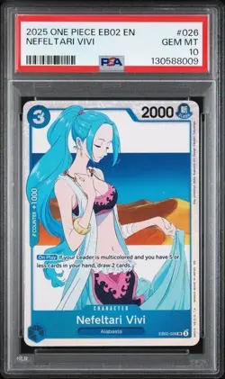 2025 One Piece EB02 Nefeltari Vivi PSA 10 GEM SUPER RARE #026 Extended Art - Image 1