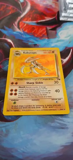 Pokemon Kabutops Holo Rare Card #9/62 Fossil TCG 60HP 1999 English - Image 2