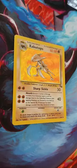 Pokemon Kabutops Holo Rare Card #9/62 Fossil TCG 60HP 1999 English - Image 3