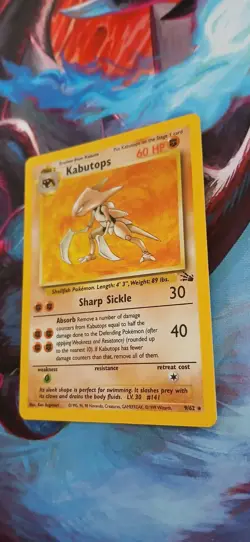 Pokemon Kabutops Holo Rare Card #9/62 Fossil TCG 60HP 1999 English - Image 4