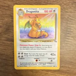 Pokemon Dragonite (4/62) Fossil Unlimited Holo Rare 100 HP Card - Image 1