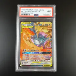 PSA 9 Moltres Zapdos Articuno 44/68 Pokemon Hidden Fates Holo Graded Card - Image 1