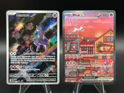 Mew ex 053 + Mewtwo 052 Scarlet & Violet 151 UPC Promo Card Lot Holo NM - Image 1