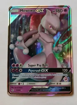 2019 Pokemon MEWTWO GX 31/68 Hidden Fates Full Art Holo 🌟NM Card Battle Academy - Image 1