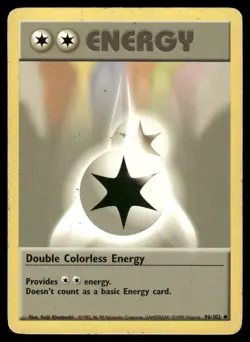 Pokemon Cards Double Colorless Energy 96/102 Base Set Uncommon MP - Image 1