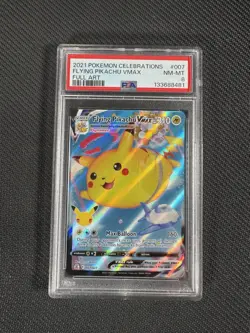 PSA 8 Flying Pikachu VMAX Celebrations 2021 Pokemon Card 007/025 Full Art Rare - Image 1