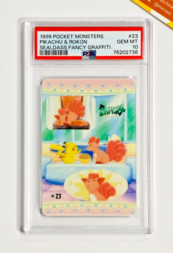 Pokemon PSA 10 Pikachu & Rokon Vulpix #23 Sealdass Fancy Graffiti 1999 Japanese - Image 1
