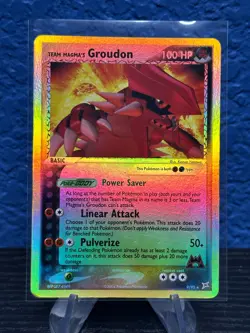 Team Magma's Groudon 9/95 Pokemon TCG Team Magma vs Team Aqua Reverse Holo - Image 1