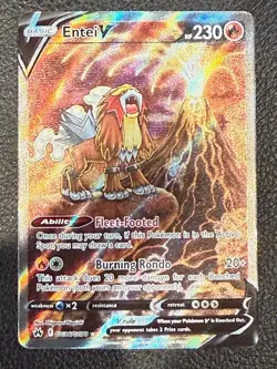 Entei V GG36/GG70 Ultra Rare Holo Crown Zenith: Galarian Gallery NM Pokemon - Image 1