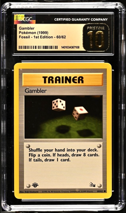 Gambler 60/62 1st Edition Pokemon Fossil CGC Pristine 10 - Image 1