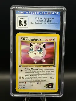 CGC NM/Mint+ 8.5 Pokemon Erika's Jigglypuff 69/132 2000 Gym Challenge 1st Editio - Image 1