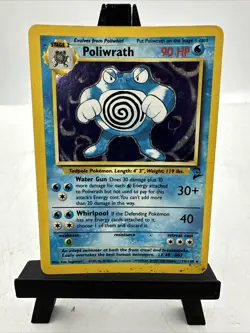 Poliwrath Base Set 2 Holo Unlimited Rare Pokemon TCG 15/130 HP - Image 1