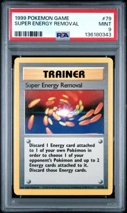 1999 Pokemon Game Base Set Super Energy Removal #79 PSA 9 - Image 1