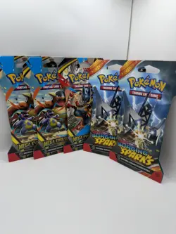 Pokemon TCG Mega Evolution& Surg Sparks Sleeved Pk Art Bundl of 5 Factory Sealed - Image 1