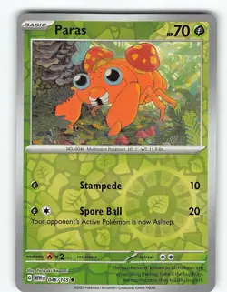 PARAS 046/165 COMMON 151 POKEMON REVERSE HOLO NM - Image 2