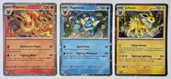 Pokemon Eeveelution Cosmos Holo Set Flareon Jolteon Vaporeon SVP 167 168 169 NM - Image 1