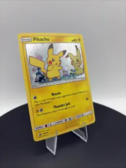 2019 Pokemon TCG Pikachu w/ Mimikyu SM162 Black Star Promo Holo NM Condition - Image 2