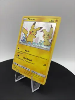 2019 Pokemon TCG Pikachu w/ Mimikyu SM162 Black Star Promo Holo NM Condition - Image 3