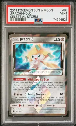 2018 Pokemon Sun & Moon Celestial Storm Jirachi Prism Star Holo #97 PSA 9 - Image 1