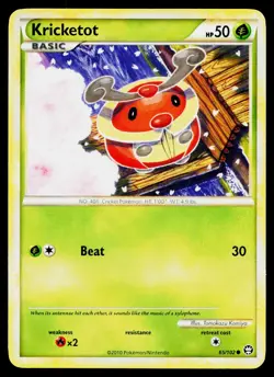 Kricketot 65/102 Common HGSS Triumphant Pokemon Lightly Played - Image 1