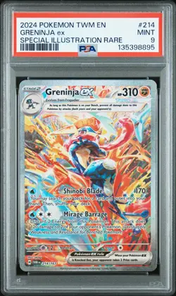 2024 POKEMON TWM EN-TWILIGHT MASQUERADE #214 GRENINJA EX PSA 9 - Image 1
