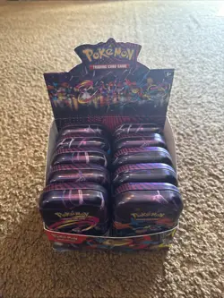 Pokemon Mega Heroes Mini Tins Set Of 10 w/Display Factory Sealed Box Case - Image 1
