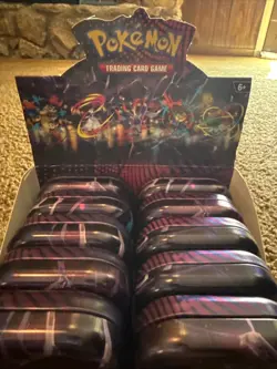 Pokemon Mega Heroes Mini Tins Set Of 10 w/Display Factory Sealed Box Case - Image 2