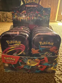 Pokemon Mega Heroes Mini Tins Set Of 10 w/Display Factory Sealed Box Case - Image 3