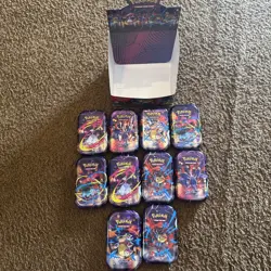 Pokemon Mega Heroes Mini Tins Set Of 10 w/Display Factory Sealed Box Case - Image 5