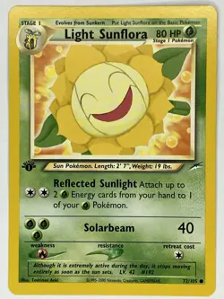 Light Sunflora Sunkern NM 1st Edition Neo Destiny 72 83/105 Pokemon TCG Regular - Image 2