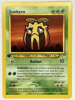 Light Sunflora Sunkern NM 1st Edition Neo Destiny 72 83/105 Pokemon TCG Regular - Image 4