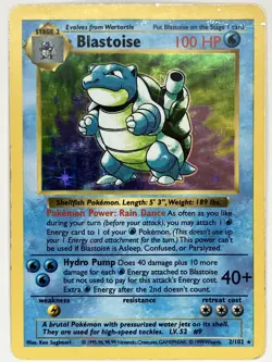 Blastoise MP 2/102 Shadowless Base Set Pokemon Holo - Image 1