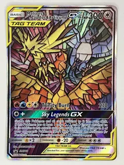 Moltres & Zapdos & Articuno GX NM SM210 Sun & Moon Promo 210 Pokemon TCG Holo - Image 1