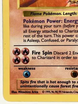 Charizard MP 4/102 Shadowless Base Set Pokemon Holo - Image 4