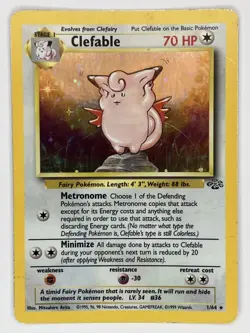Clefable MP Unlimited Jungle 1/64 Pokemon TCG Holo - Image 1