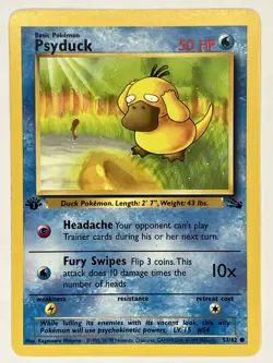 Psyduck NM 53/62 1st Edition Fossil Pokemon TCG Regular - Image 1