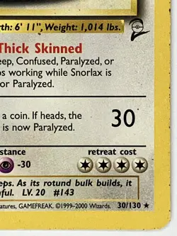 Snorlax MP 30/130 Base Set 2 Pokemon TCG Regular - Image 4