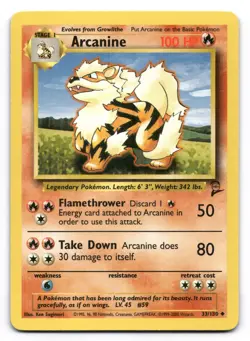 Arcanine LP 33/130 Base Set 2 Pokemon Uncommon - Image 1