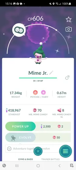 Pokemon Go (Stage 34)Shiny Mime.Jr ( 10 Shinys ) - Image 2