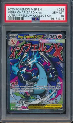 2025 Pokemon MEP 023 Mega Charizard X ex Ultra Premium Promo PSA 10 - 146171341 - Image 1