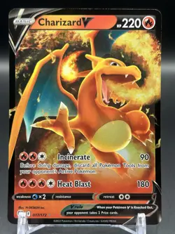 Pokemon TCG Charizard V Ultra Rare SWSH09: Brilliant Stars 017/172 NM - Image 1