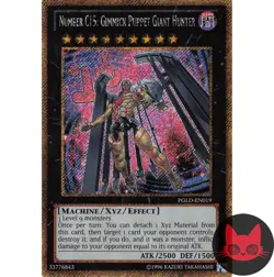 Yugioh Number C15: Gimmick Puppet Giant Hunter PGLD-EN019 Gold Secret Rare NM - Image 1