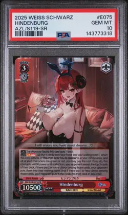 2025 WEISS SCHWARZ ENG AZUR LANE VOL.2 SR #075 HINDENBURG PSA 10 English - Image 1