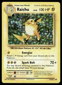 Pokemon Cards Raichu 36/108 Holo Evolutions Holo Rare NM - Image 1