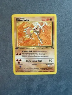Pokemon TCG Hitmonlee Fossil Card 1st Edition 22/62 Moderately Played - Image 1